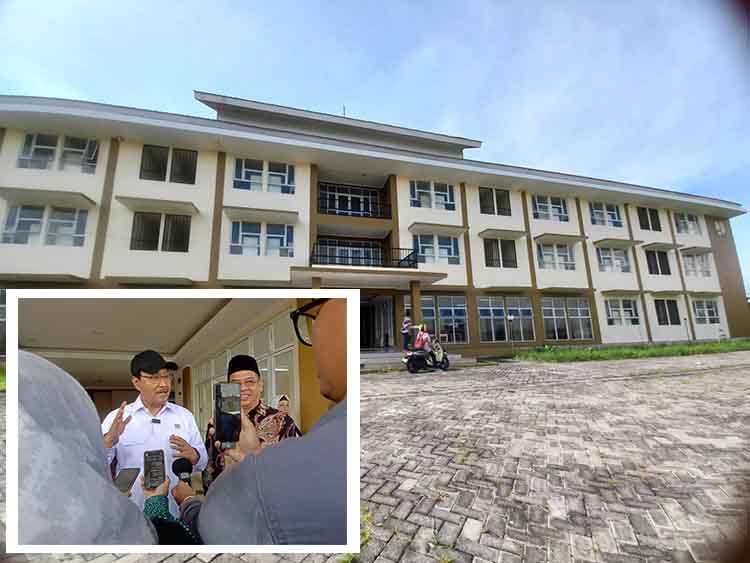 TINJAU: Menteri Sosial RI Saifullah Yusuf ketika mengunjungi Rusunawa Kronong yang diusulkan menjadi Sekolah Rakyat di Kota Probolinggo, Minggu (13/4).