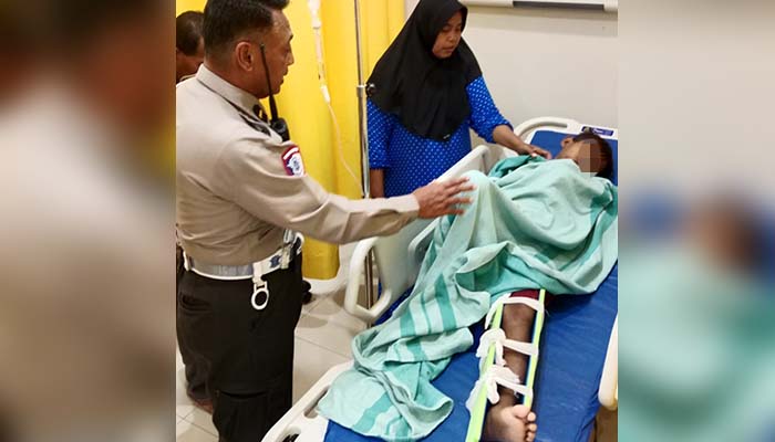 APES: Korban dirawat di RS usai tertabrak motor saat menyeberang jalan sepulang sekolah.