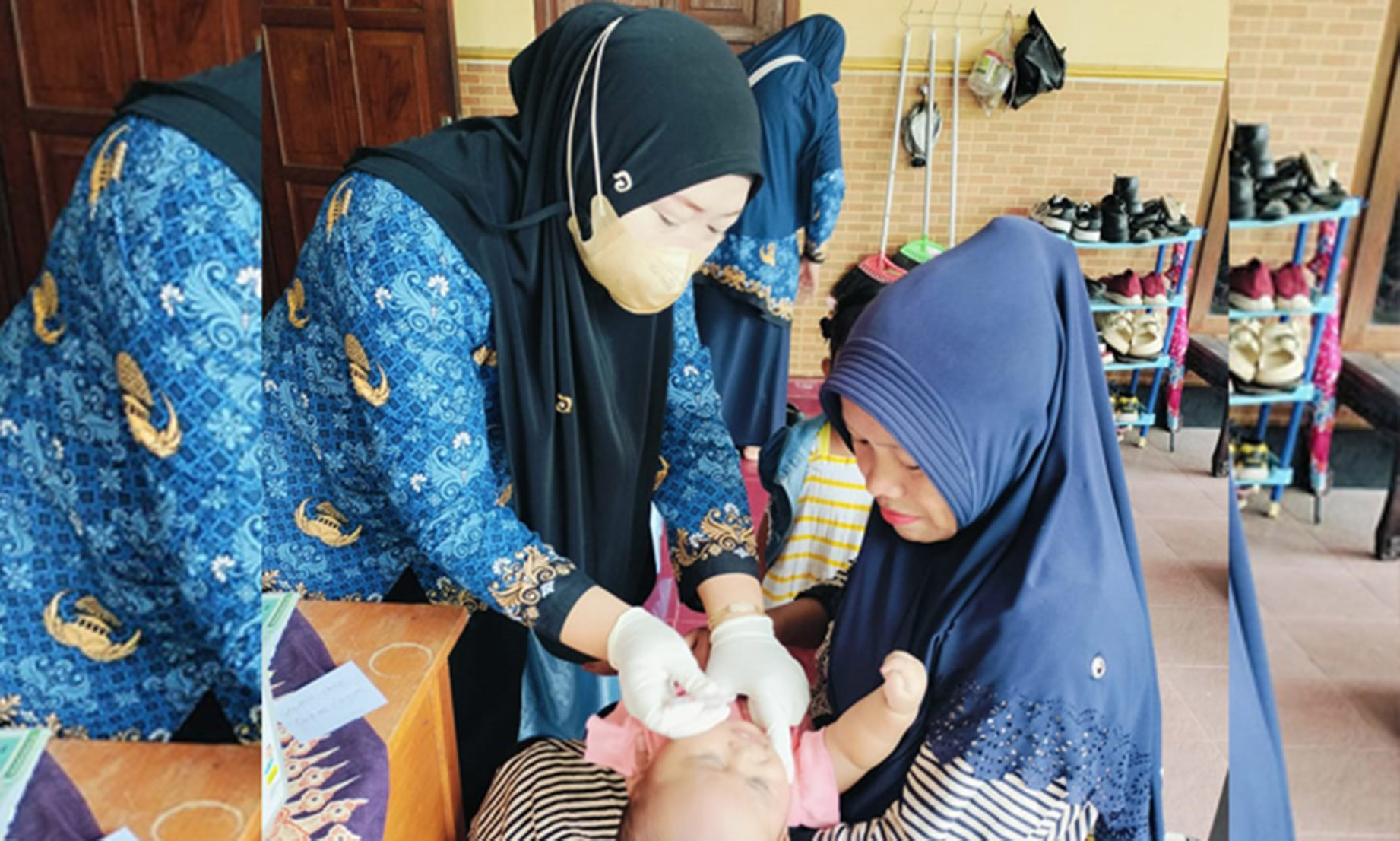 POSYANDU: Bidan desa melakukan imunisasi terhadap balita. Tumbuh kembang balita juga menjadi perhatian Pemerintah Desa Besuk Agung.