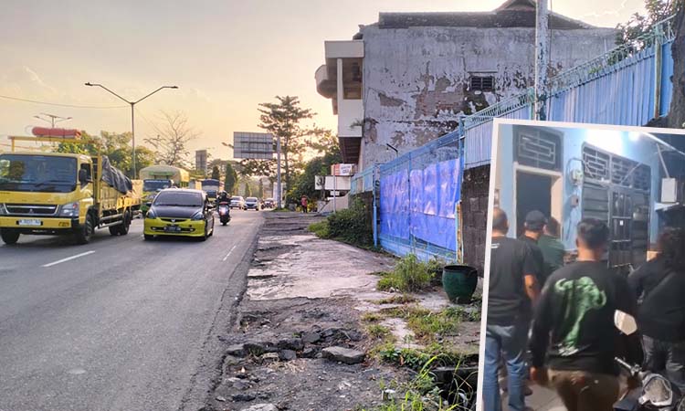 LOKASI PERAMPOKAN: Kantor distributor PT SM, tempat perampokan brankas di pinggir Jalan Raya By Pass, Desa Karangjati, Kecamatan Pandaan, Kabupaten Pasuruan. Inset polisi saat menggerebek rumah pelaku