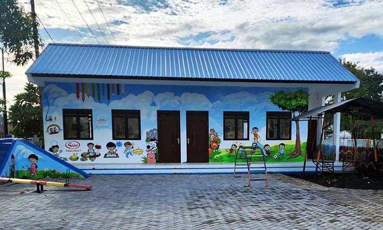 REPRESENTATIF: Gedung baru TK/PAUD Among Putra di bangun di lokasi strategis untuk menunjang pendidikan anak usia dini.