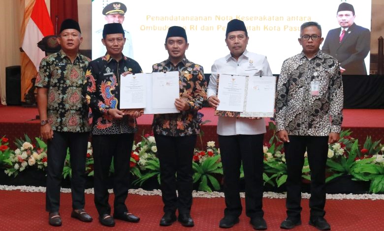 PELAYANAN PUBLIK: Komitmen nota kesepakatan percepatan penyelesaian laporan atau pengaduan masyarakat bersama Ombudsman Republik Indonesia terkait peningkatan kualitas pelayanan publik pada 20 Juni.