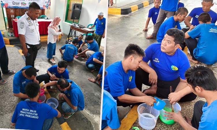 BEKAL KETERAMPILAN: Sejumlah WBP di Lapas Kelas IIB Probolinggo saat ikut pelatihan membuat sabun alami, Rabu (25/6).
