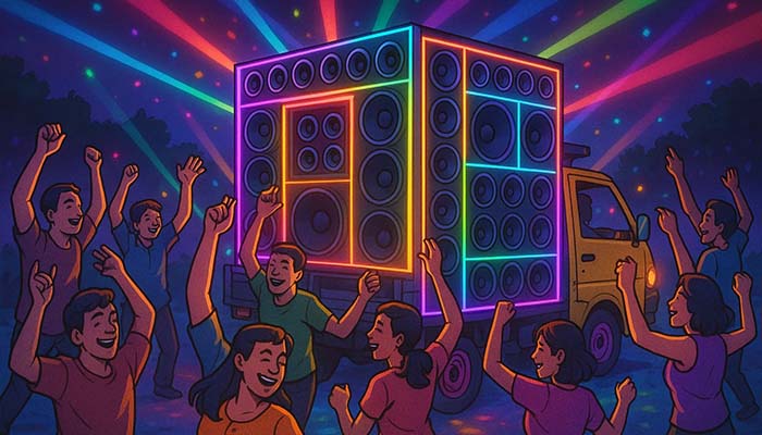 Ilustrasi sound horeg. AI