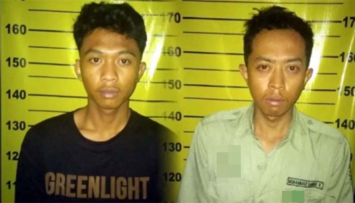 TERSANGKA: Rizki Kriswandika (kiri) dan M. Sahrul Kirom, yang sudah diamankan di Mapolres Pasuruan.