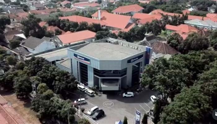 Kantor BRI Probolinggo saat dipotret dari udara.