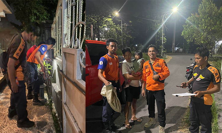 SISIR: Petugas Damkar Kota Pasuruan melakukan penyisiran untuk untuk menangkap kobra yang berada di halaman rumah Akhmad Nouval Imami, 38, warga Jalan Sultan Agung, Kelurahan Purutrejo.