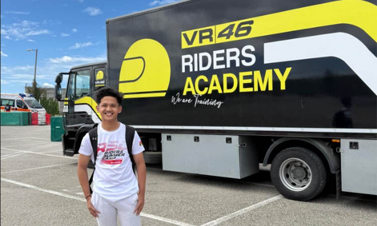 BAKAL DAPAT PENGALAMAN: Hafidz Fahril Rasyadan yang sudah berada di Italia dan vakal belajar di VR46 Riders Academy.