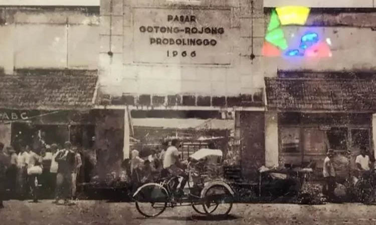 TEMPO DULU: Tampak depan Pasar Gotong Rojong Probolinggo 1966.