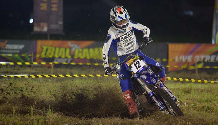 JUARA BERTAHAN: Lantian Juan saat berlaga. Ia siap tampil di Putaran Ketiga Trial Game Dirt 2025 di Probolinggo.