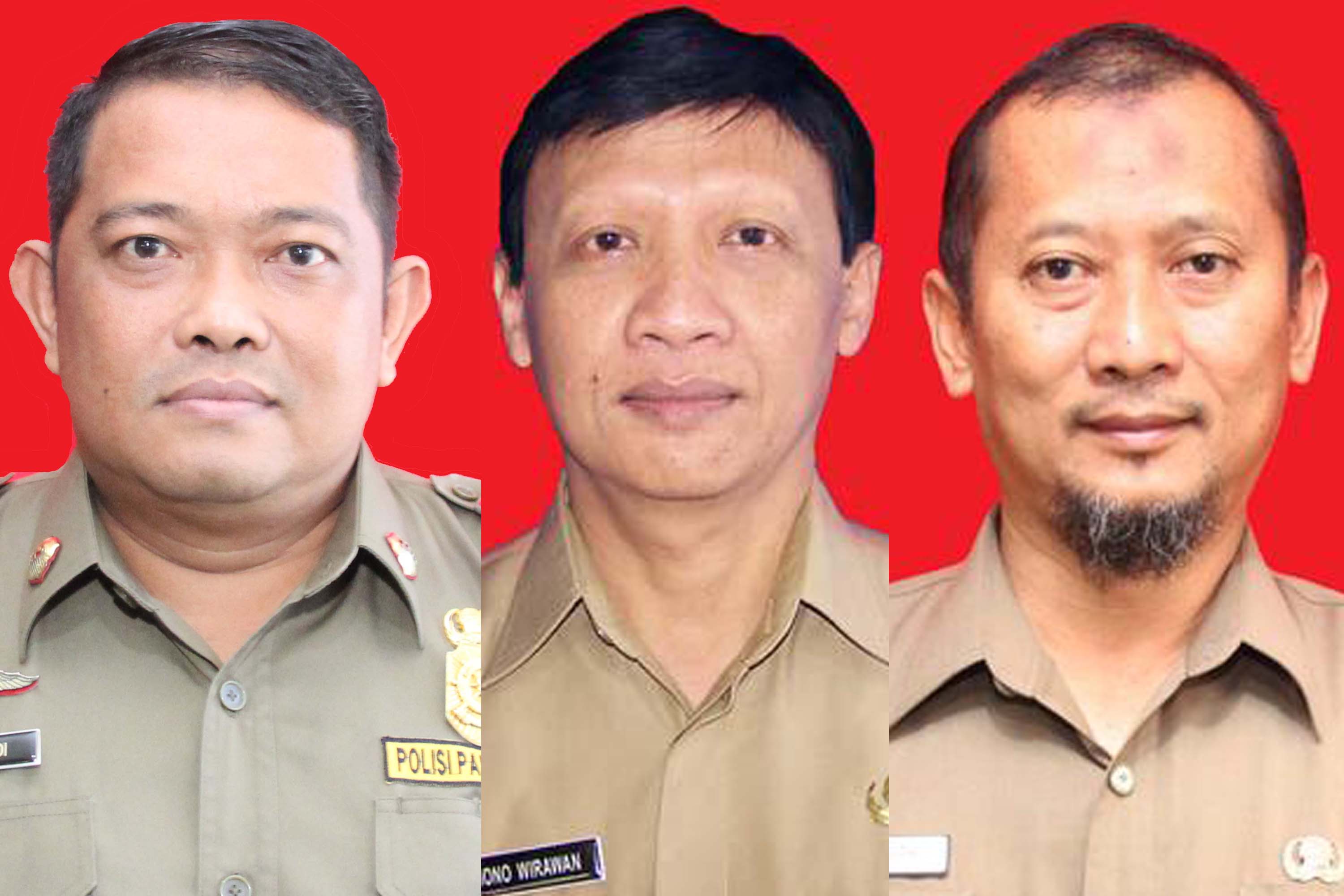 Dari Kiri: Agus Efendy (Kepala Dinas Perhubungan), Budiono Wirawan (Kepala Disperinaker), Rey Suwigtyo (Kepala Dinas Sosial).