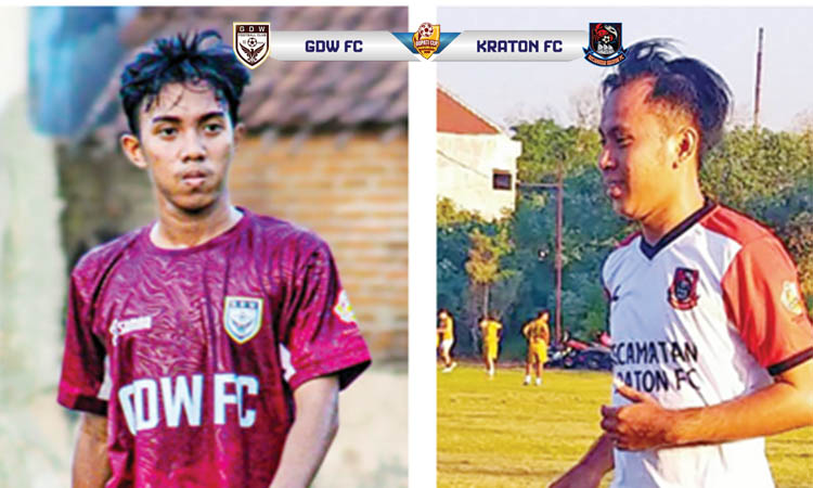 ATUR TEMPO: M. Kahvi Firdaus pemain muda GDW FC. Kanan, Sofiyulloh yang akan memperkuat tim Kraton FC