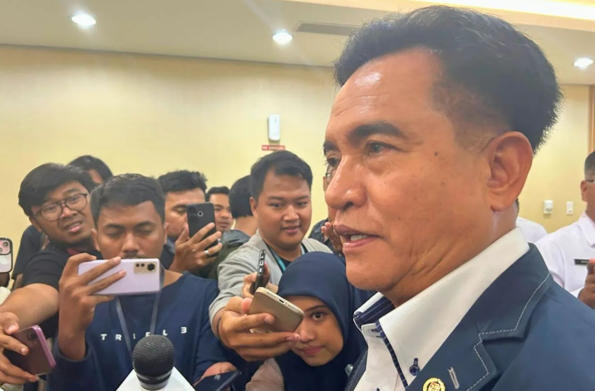 Menteri Koordinator Hukum, HAM, Imigrasi, dan Pemasyarakatan (Menko Kumham Imipas) Yusril Ihza Mahendra saat ditemui di Jakarta, Senin (8/9/2025).
