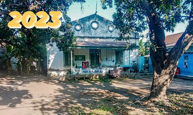 KOKOH: Tampak rumah kuno milik keluarga Schultz pada tahun 2023. Masih sama persis, hanya saja atapnya sudah ambruk.