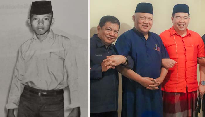 HM Buchori semasa kecil (foto kiri). HM Buchori bersama Wali Kota Probolinggo saat ini dr Aminuddin (baju oranye) saat konsolidasi di Pilwali Probolinggo lalu.