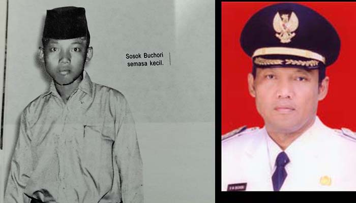 HM Buchori semasa kecil. Inset HM Buchori semasa menjabat sebagai Wali Kota Probolinggo.