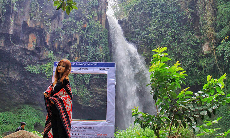 DESTINASI WISATA: Beberapa pengembangan dilakukan, untuk menggairahkan potensi wisata di Air Terjun Jaran Goyang.