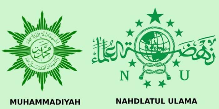 Logo NU dan Muhammadiyah.