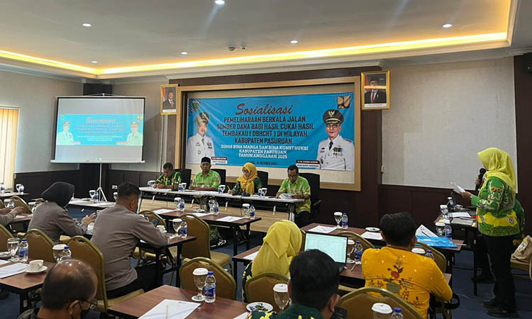 Sosialisasi kegiatan pemeliharaan berkala jalan bersumber dari DBHCHT di Hotel DALWA, Bangil.