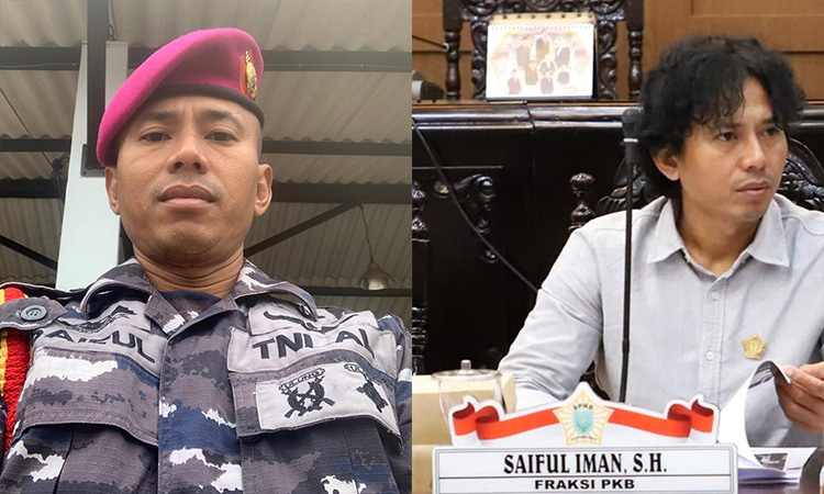 SEBELUM-SESUDAH: Saiful Iman saat masih menjadi personel TNI aktif. Kanan, Saiful Iman ketika duduk menjadi legislator.