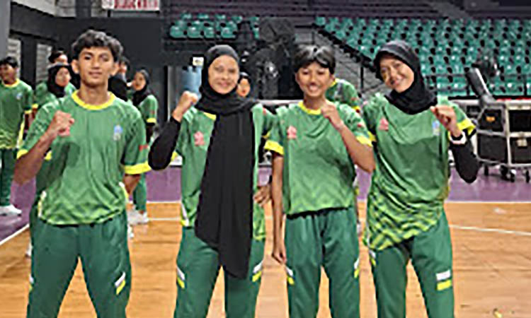 POTENSIAL: Aditya, Cinta, Ayu dan Naira yang akan berlaga di ajang pekan olahraga pelajar nasional.