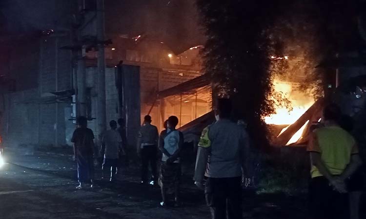 Kondisi gudang porang di Bulusari, Gempol yang terbakar.