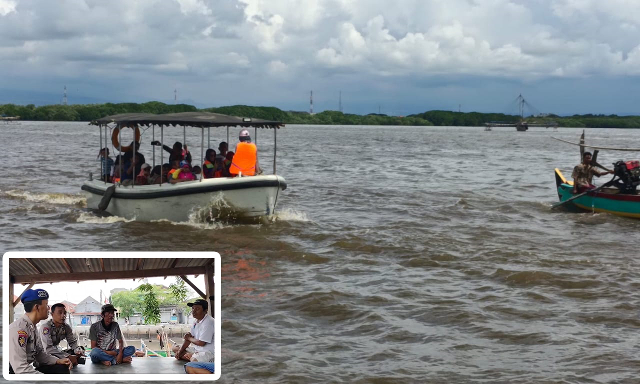 MELAUT: Perahu nelayan saat berada di perairan. Gelombang tinggi di laut, bisa membahayakan nelayan. Karena itu, Satpolair Polres Pasuruan Kota mengingatkan untuk tetap waspada.
