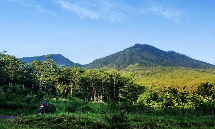 MENAWAN: Penampakan gunung Arjuno-Welirang yang saat ini masih ditutup untuk para pendaki. Cuaca ekstrem yang tengah berlangsung, menjadi salah satu alasan penutupan sementara itu diberlakukan.