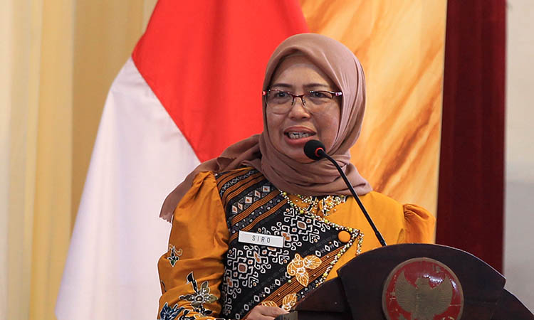 KONSISTEN: Kepala Bappelitbangda Kota Pasuruan, Siti Rochana S.T M.Si saat menyampaikan laporan lomba inovasi RKC 2025.