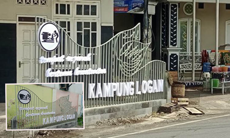 SEBAGAI PENANDA: Pembangunan penanda di kawasan daerah perajin logam di Kelurahan Mayangan, Trajeng, dan Ngemplakrejo, Kecamatan Panggungrejo.