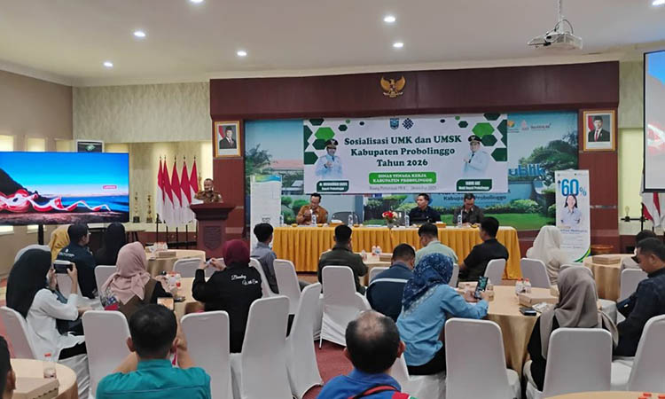 PERWAKILAN PERUSAHAAN: Sosialisasi penerapan upah minimum kabupaten dan upah minimum sektoral kabupaten tahun 2026 digelar di ruang PRIC Mal Pelayanan Publik (MPP), Selasa (30/12) lalu.