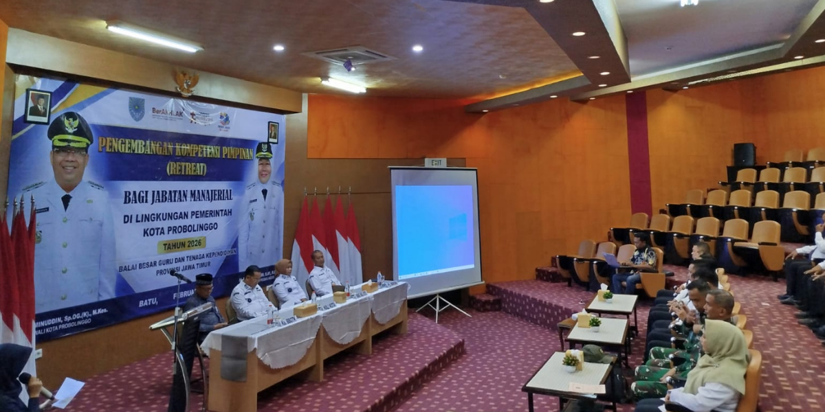 DIGEMBLENG: Lurah dan camat se-Kota Probolinggo mengikuti retret kepemimpinan di BBGTK Jatim di Kota Batu.
