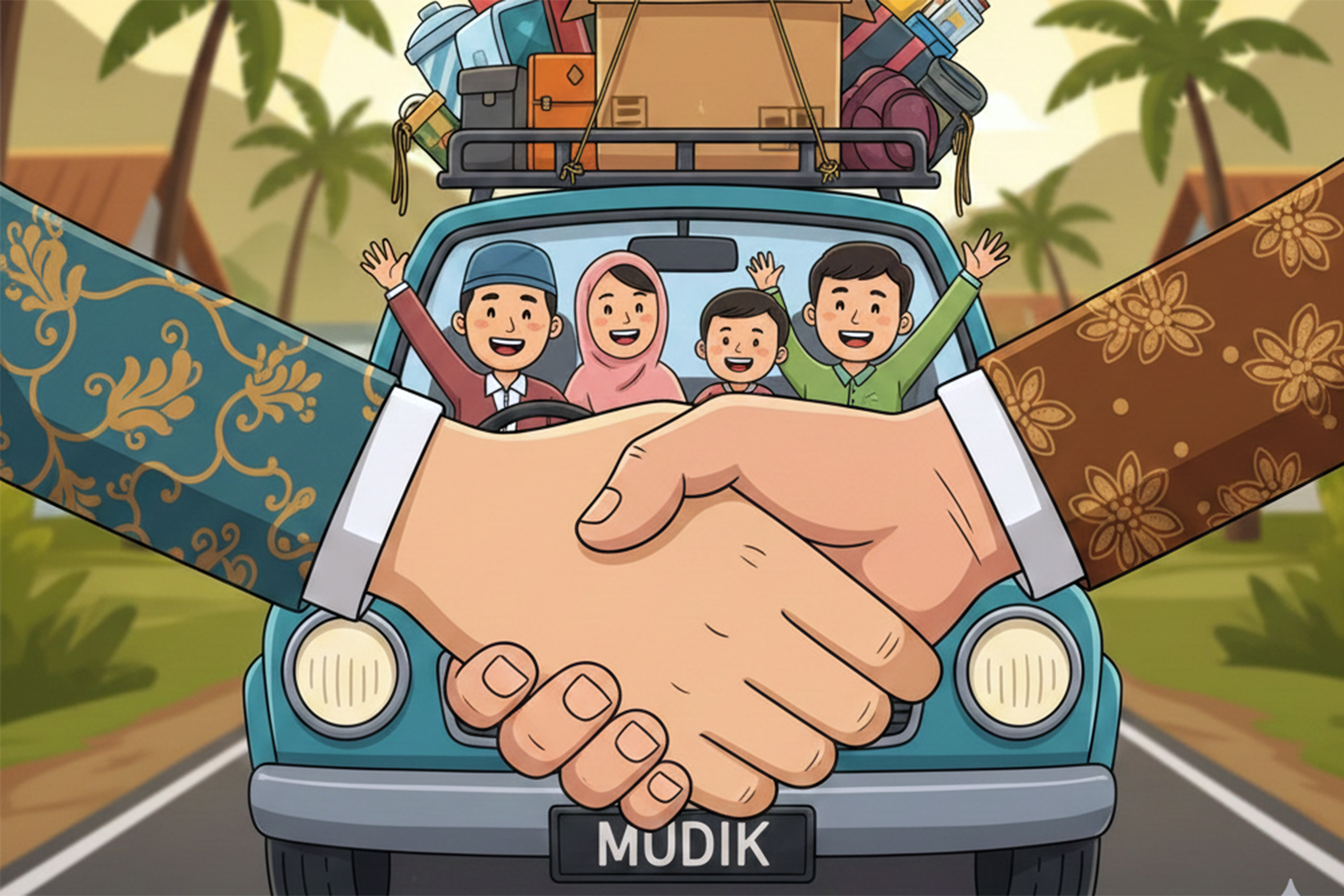 Ilustrasi Mudik. (AI)