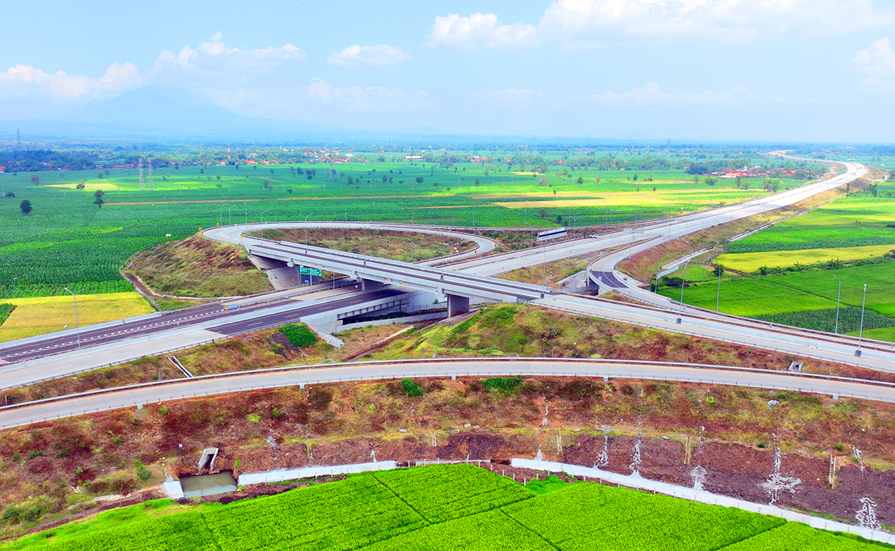 KEMBALI BAKAL DIBUKA: Simpang susun Kraksaan yang bakal dibuka fungsional untuk arus mudik. (Istimewa)