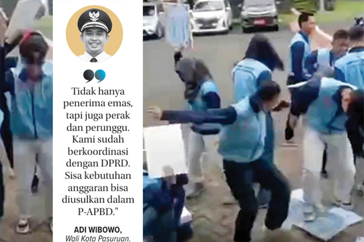 KECEWA: Potongan video atlet peraih medali Porprov IX yang menginjak plakat reward atlet. Tidak hanya penerima emas, tapi juga perak dan perunggu. Kami sudah berkoordinasi dengan DPRD. Sis
