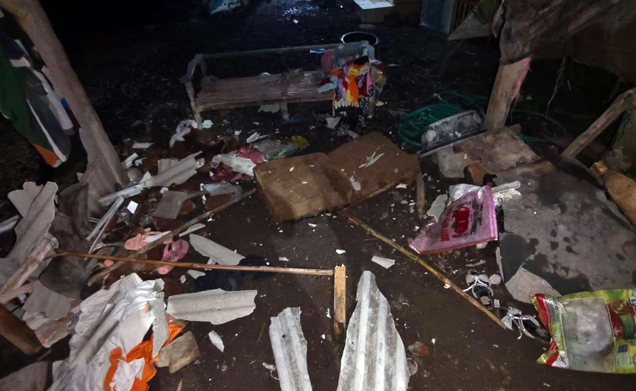 Kondisi rumah korban Mus usai dirusak massa. 