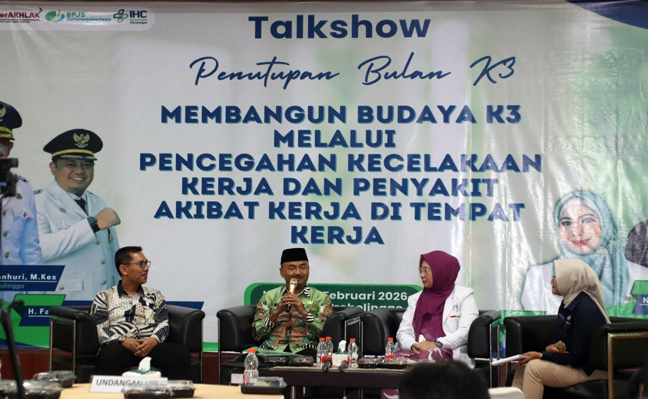 Suasana Talkshow penutupan bulan K3 di Kabupaten Probolinggo.