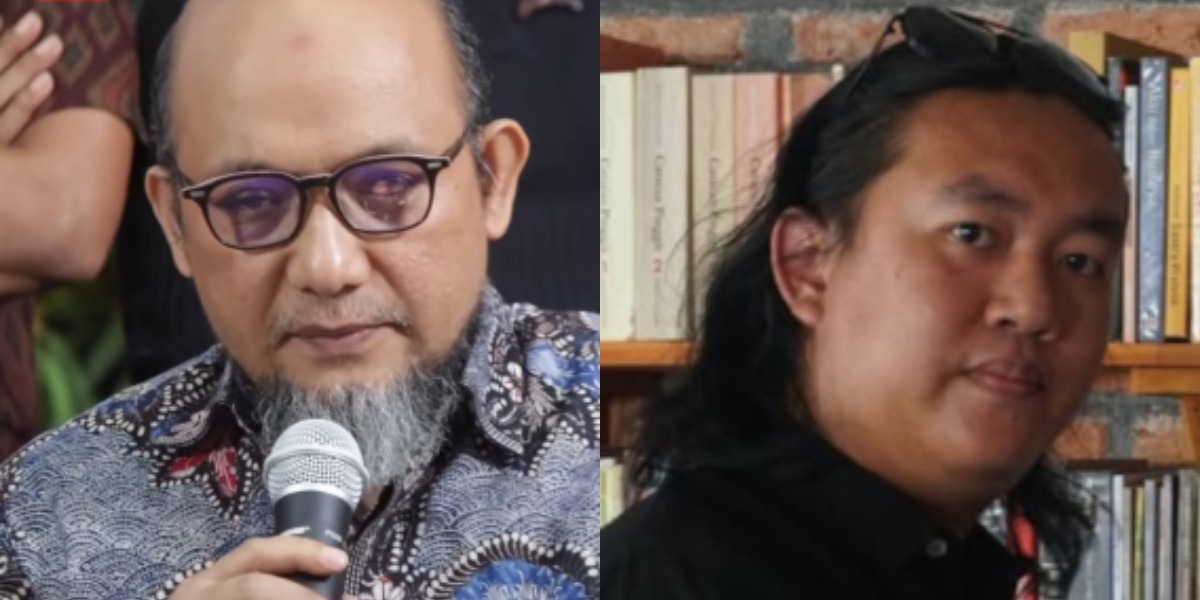 Menyoroti pernyataan eks penyidik KPK, Novel Baswedan (kiri) terkait kasus penyiraman air keras terhadap aktivis KontraS, Andrie Yunus (kanan). 