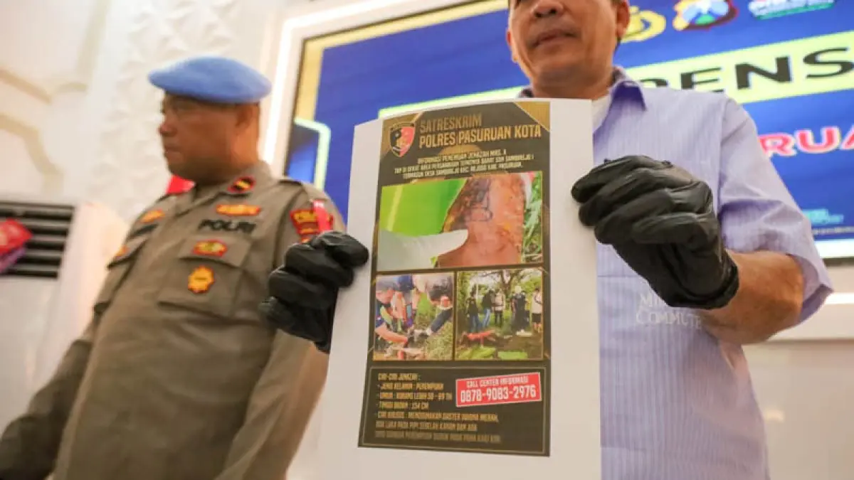 MASIH DISELIDIKI: Foto tubuh korban dengan ciri-cirinya saat ditemukan. 
