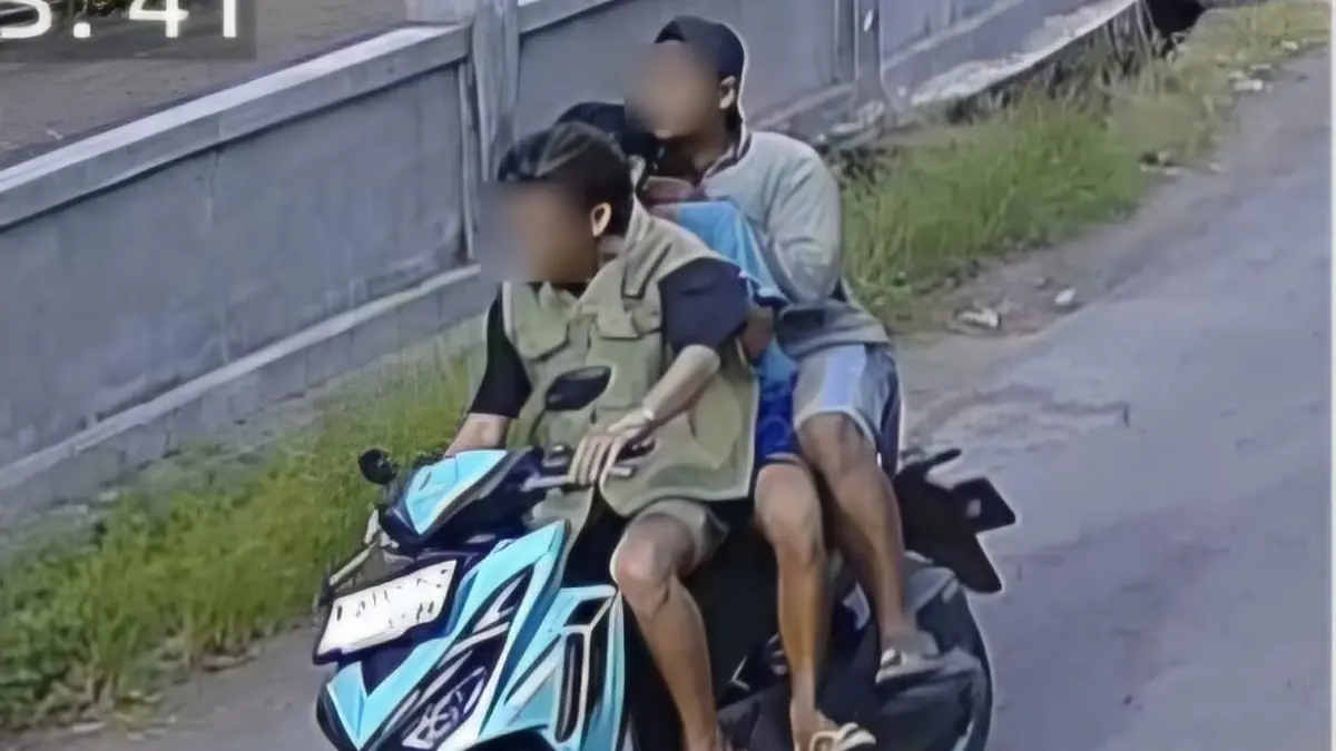 DIBEKUK: Ketiga pelaku ketika kabur usai menjambret emak-emak di Jalan Desa Rejoso Kidul-Manikrejo, Kecamatan Rejoso. (POLRES PASURUAN KOTA FOR JAWA POS RADAR BROMO)