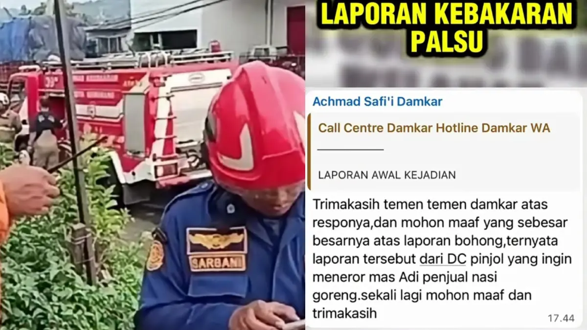 Damkar Semarang Kota menerima laporan palsu dari DC Pinjol. (Instagram/adebhakti)
