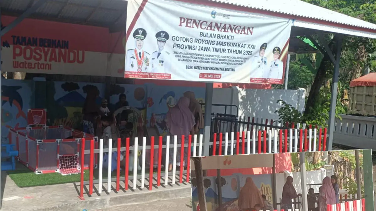 BANYAK MANFAAT:&nbsp;taman bermain di dekat TK PKK di Dusun Kramat, Desa Watestani. Taman ini juga sering dimanfaatkan untuk sarana belajar. (Foto: Pemdes Watestani for Jawa Pos Radar Bromo)