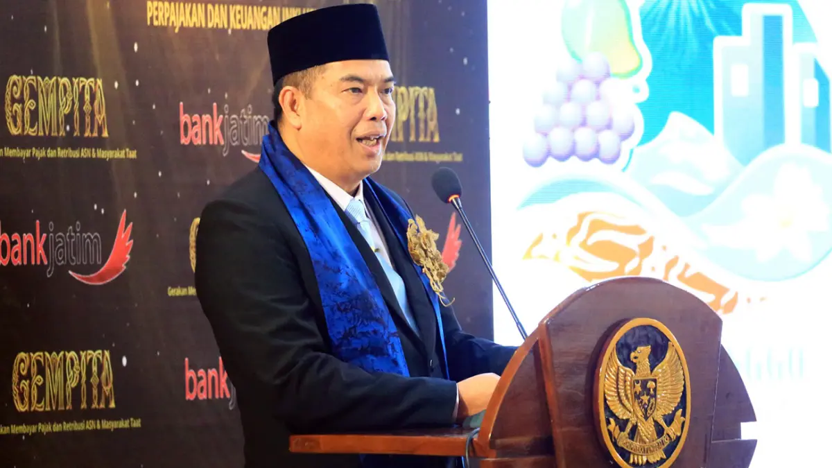 Wali Kota Probolinggo Dokter Aminuddin saat memberi sambutan. 