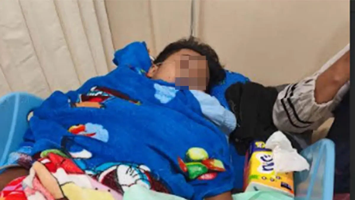 LUKA PARAH: Bal saat masih dirawat di RSUD dr R Soedarsono. Dia kini harus dirujuk ke RS Saiful Anwar Malang.( Foto: dok Jawa Pos Radar Bromo)