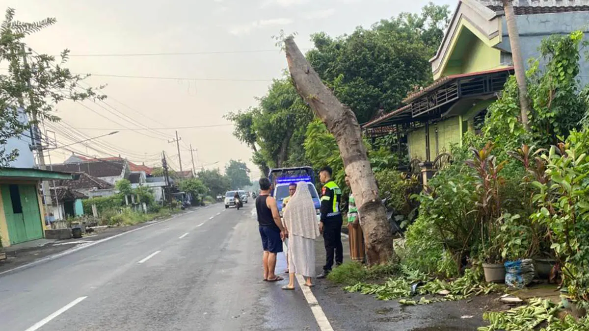 LOKASI KEJADIAN: Personel Satlantas Polres Pasuruan Kota melakukan olah TKP di Karangsentul, Minggu (24/5) sore usai tabrak pohon. (Foto : Polres Pasuruan Kota for Jawa Pos Radar Bromo)