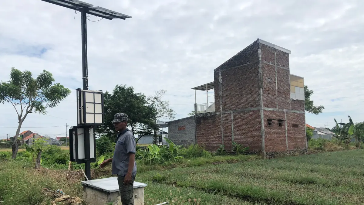 TEKNOLOGI: Sistem pengairan sawah di Desa/Kecamatan Dringu, menggunakan teknologi tenaga surya.