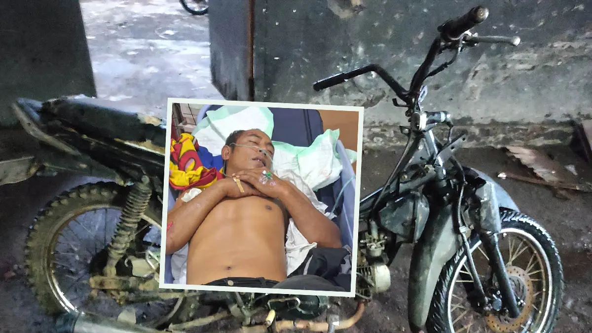 DIAMANKAN: Motor Honda Revo protolan yang mengalami laka lantas tunggal. Inset, -Trigono, pengendara motor korban laka lantas tunggal perawatan medis di rumah sakit. (Foto: Unit Gakkum Satlantas Polres Pasuruan for Jawa Pos Radar Bromo)