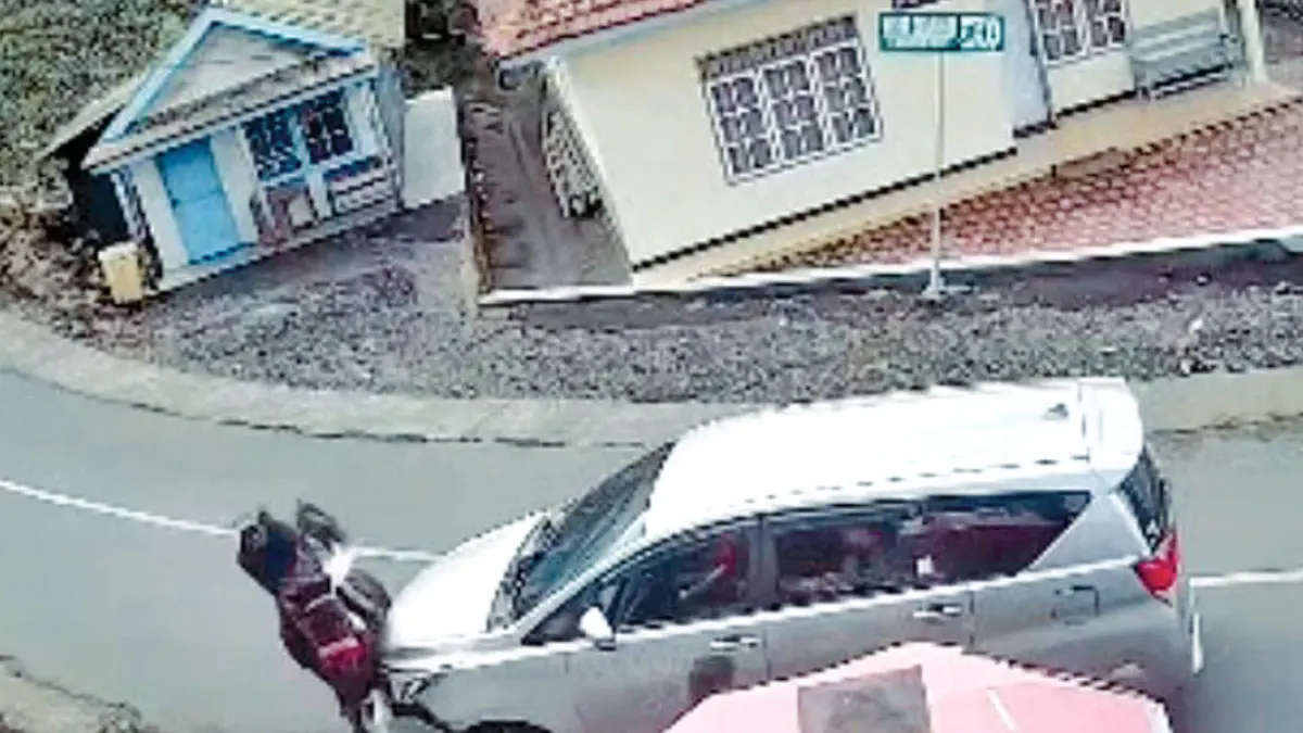 TANPA REM: Seekor kuda wisata Bromo menabrak satu unit mobil di Desa Ngadisari, Kecamatan Sukapura, Sabtu (13/6). (CCTV WARGA DESA NGADISARI FOR JAWA POS RADAR BROMO)