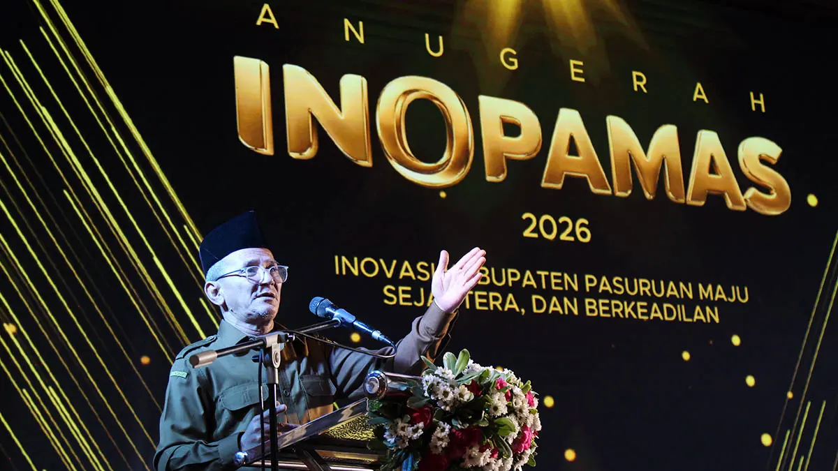 HARUS SEMANGAT: Wakil Bupati Pasuruan Shobih Asrori yang berharap inovator terus berkembang demi kemajuan Kabupaten Pasuruan. (Foto: M Zubaidillah/Jawa Pos Radar Bromo)