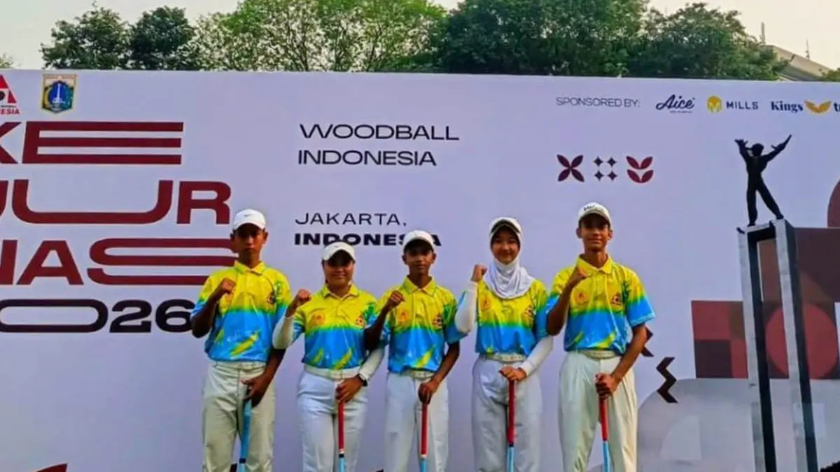 LEVEL NASIONAL: Achmad Dairoby Raharja, Mohammad Aflah, Novira Oktarina Sucahyo, Laily Maulidiana Aprilia&nbsp; dan Agil Rahmatullah, yang mengikuti kejurnas woodbal beberapa waktu lalu. (Foto: Istimewa)